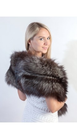 Silver fox fur stole